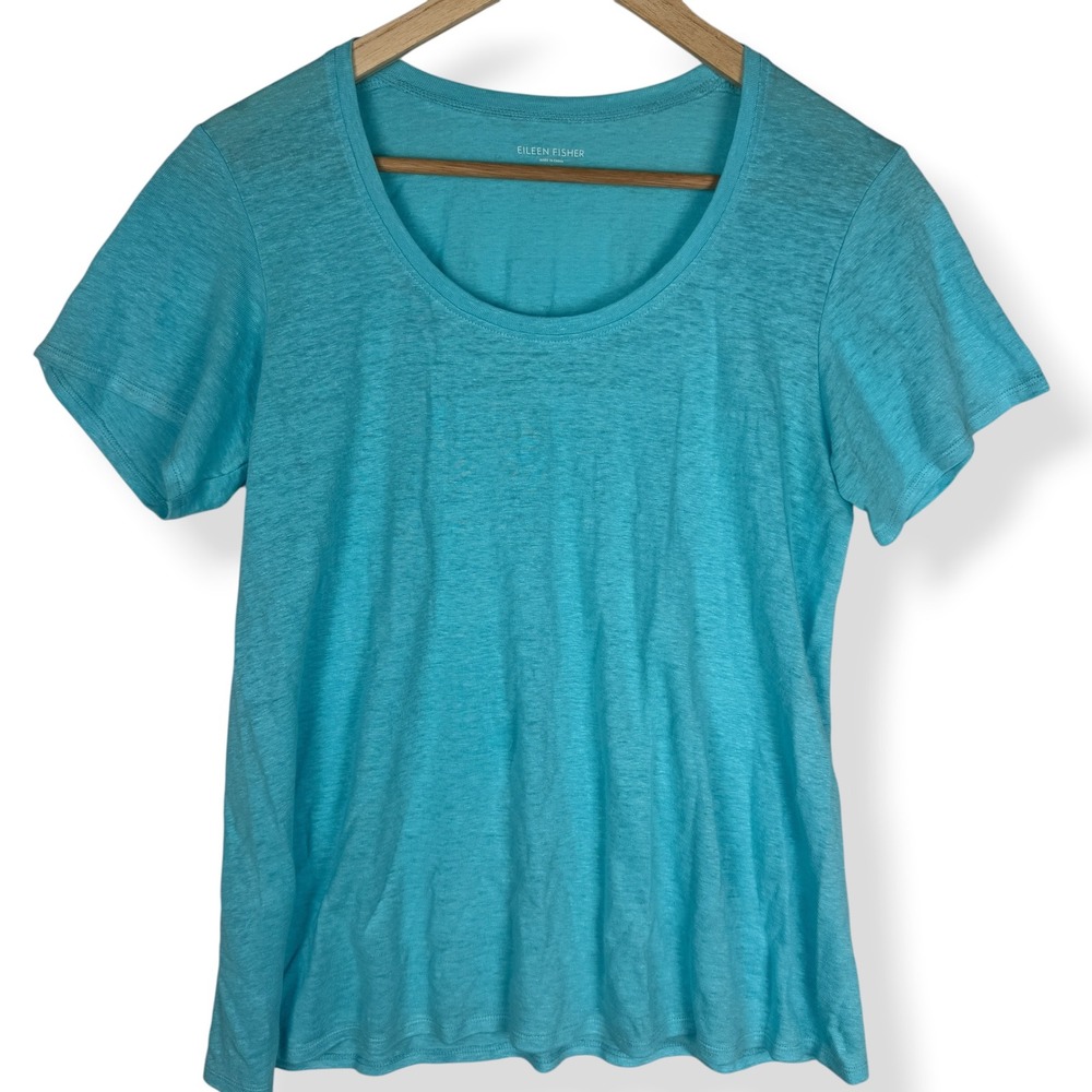 Eileen Fisher 100% Linen Top Size Small Minimalist Lightweight Quiet Luxury